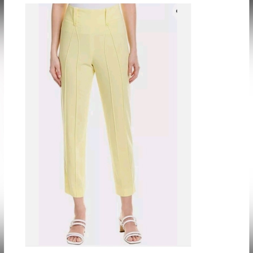 BCBGMaxAzria Tailored Yellow Ankle Cropped Pants